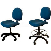 WSI 550 série chaise vinyle 550-NB-CRV-BL, salle blanche, Base en Nylon, 21"-31" H, bleu