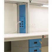 Boîtier électrique WSI série C2 avec 6 prises et puissance de 15 ampères, 5 « L x 30"D, Bleu