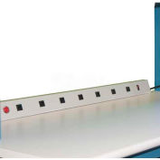 WSI Steel Electric Channel Power Strip W / 6 prises, 48 « L x 30 « D, Gris