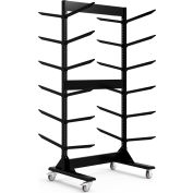 Double Sided Stock Rack 45"Wx42"Dx91"H Mobile 6 Level Black