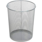Rubbermaid® ronde corbeille à papier Mesh fil d’acier, argent, 5 GAL, FGWMB20SLV