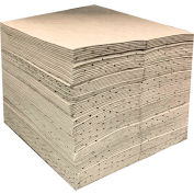 Global Industrial™ Universal Sorbent Pads, poids moyen, 15"L x 18"W, gris, 100/paquet