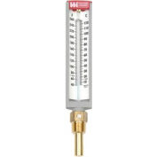 5" échelle thermomètre à eau chaude, forme droite, tige 2", 1/2" NPT, 40-260F