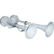 Wolo® Two Trumpet Stainless Steel Marine Horn Power Coated White Finish 12-Volt - 1125