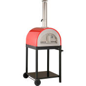 WPPO Traditionnel 25-Inch Eco Wood Fired Pizza Oven Red w / Black Stand