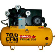 MaxAir C153120H1-MS208-MAP, 15HP, Single-Stage Comp, 120  Gal, Horiz., 150 PSI, 60 CFM, 3-Phase 20V8