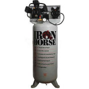 Iron Horse IHD7180V1, 5 HP, Single-Stage Comp, 80  Gal, Vertical, 150 PSI, 16 CFM, 1-Phase 208-230V