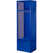 Hallowell® Gear Locker avec étagère supérieure et casier à pieds, 24 « L x 24 » P x 72 « H, bleu, assemblé