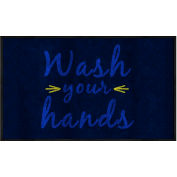 Lavez-vous les mains - Tapis de message Mat 3/8" Épais 3' x 5' Bleu marine/Noir