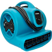 XPOWER Stackable Air Mover With GFCI Outlet For Daisy Chain, 3 Speed, 1/3 HP, 2400 CFM, Blue