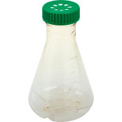 CELLTREAT® 2L Erlenmeyer Flask, Vent Cap, Baffled Bottom, Polycarbonate, Sterile