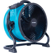 XPOWER Sealed Motor Axial Air Mover, Ventilateur, Ventilateur avec prises de courant, 1/4 HP, 2100 CFM, Var Speed, Bleu