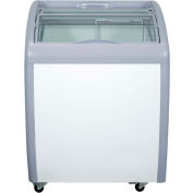 Ancaster Food Equipment 160 L Defrost commercial congélateur commercial avec plateau coulissant incurvé en verre, blanc