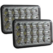Race Sport 4x6in LED Sealed Beam Conversion Lens, Pair Left and Right, 45W Per Light, 90W Total