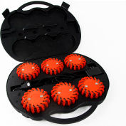 Kit de sécurité d’urgence Race Sport 6 LED Flare avec étui de charge, rouge