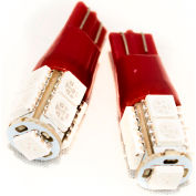 Race Sport T15 5050 LED 9 Ampoules à puce, Rouge, Paire, 12-24VDC