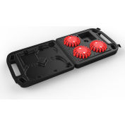 Race Sport 3 Pc. LED DISC Flare Kit de sécurité d’urgence avec étui de charge, chargeur de voiture et de mur, USB, ambre