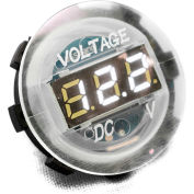 Race Sport Digital Volt Meter Round Gauge with LED Digital Lighting, 12V, Clear