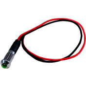 Race Sport 8mm LED Voyant lumineux avec fil, vert