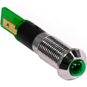 Race Sport 8mm LED Indicator Lights with Flush Mount Lock Seal Mounting, Green