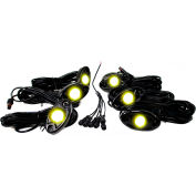 Race Sport 6 LED Glow Pod Kit w/ Brain Box IP68 12V w/ All Hardware, Yellow
