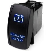 Race Sport LED Rocker Switch with Blue LED Radiance, Auxiliary Battery