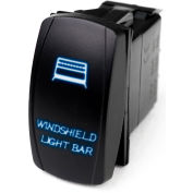 Race Sport LED Rocker Switch with Blue LED Radiance, Windshield Light Bar