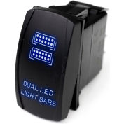 Race Sport LED Rocker Switch avec éclat LED bleu, barre lumineuse double LED