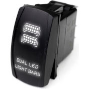 Race Sport LED Rocker Switch with White LED Radiance, Dual LED Light Bar