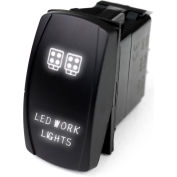 Race Sport LED Rocker Switch avec éclat LED blanc, lumières de travail LED