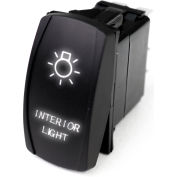 Race Sport LED Rocker Switch avec éclat LED blanc, lumières intérieures