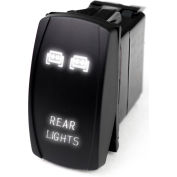 Race Sport LED Rocker Switch avec éclat LED blanc, feux arrière