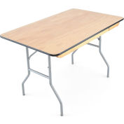 Table de banquet pliante en bois atlas commercial, 48'' x 30'', bord vinyle - Série Titan