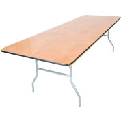 Atlas Commercial Wood Folding Banquet Table, 96'' x 48'', Vinyl Edge - Titan Series