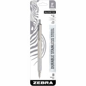 Stylo à bille rétractable zèbre F-701, encre noire, gaine en acier inoxydable