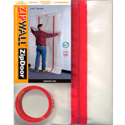 Zipwall® Commercial Door Kit, Plastique, Clair - ZDC, qté par paquet : 6
