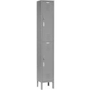 Global Industrial Capital® Double Tier 2 Door Locker, 12"Wx15"Dx36"H, Gray, Unassembled