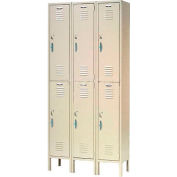 Global Industrial™ Capital® Double Tier 6 Door Locker, 12"Wx15"Dx36"H, Tan, Unassembled