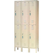Global Industrial Capital® Double Tier 6 Door Locker, 12"Wx15"Dx36"H, Tan, Unassembled