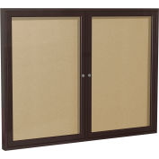 Gand Enclosed Bulletin Board - Outdoor - Vinyl - Bronze Frame - 36" x 60" H - Caramel