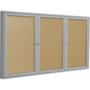 Gand Enclosed Bulletin Board - Outdoor / Indoor - Vinyl - 36" x 72" H - Caramel