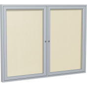 Ghent Enclosed Bulletin Board - Outdoor / Indoor - Vinyl - 48" x 60" H - Ivory