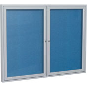 Ghent Enclosed Bulletin Board - Outdoor / Indoor - Vinyl - 48" x 60" H - Ocean