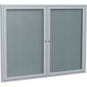Ghent Enclosed Bulletin Board - Outdoor / Indoor - Vinyl - 48" x 60" H - Stone