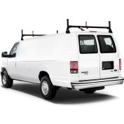Vantech H1 2 Bar Steel Ladder Rack System pour Ford Econoline 1992-On, Noir