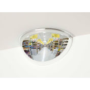 Half Dome Steel Mirror, Indoor, 12" Dia., 180° Viewing Angle