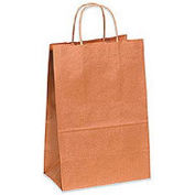 Global Industrial Paper Shopping Bags, 8"W x 4-1/2"D x 10-1/4"H, Kraft, 250/Pack