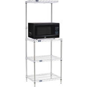 Nexel® Poly-Z-Brite® 4-Tier Microwave Station Kit, 24"L x 18"W x 63"H