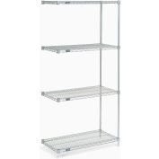 Nexel® Poly-Z-Brite®, 4 niveaux, unité complémentaire d’étagères métalliques, 36 « L x 18 " P x 74 " H