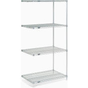 Nexel® Poly-Z-Brite®, 4 niveaux, unité complémentaire d’étagères métalliques, 24 « L x 14 " P x 54 " H
